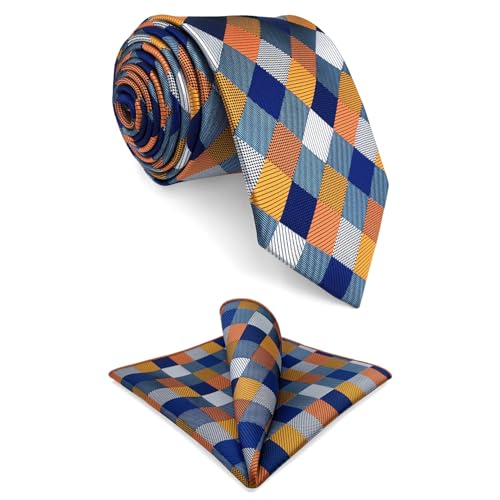 Shlax&Wing Mehrfarbig Kariert Mehrfarbig Hochzeit Krawatte For Männer Seide Größe von S&W SHLAX&WING