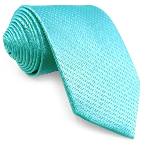 Shlax&Wing Neu Einzigartig Herren Seide Krawatte Türkis Einfarbig Extra lang von S&W SHLAX&WING