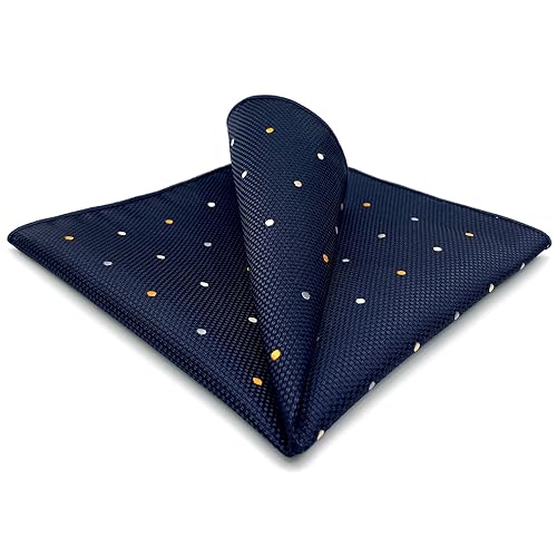 Shlax&Wing Punkte Blau Navy Herren Krawatte Set Geschäftsanzug Seide Punkte Extra Lang 63" von S&W SHLAX&WING