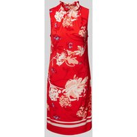s.Oliver BLACK LABEL Knielanges Kleid mit Allover-Print in Rot, Größe 44 von s.Oliver BLACK LABEL