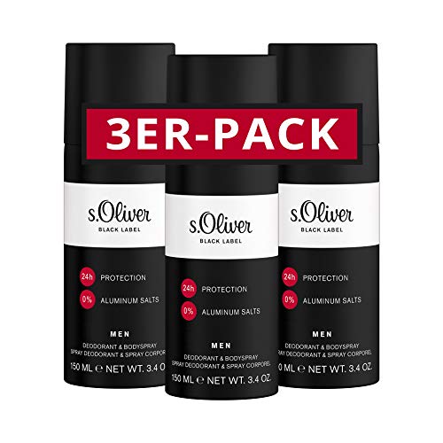 s.Oliver® BLACK LABEL Men I 3er Pack - Deodorant - zeitlos & maskulin - lang anhaltender Schutz I 150ml Natural Spray von s.Oliver