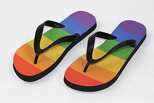 S.B.J - Sportland Flip Flop Regenbogen - Schuhe/Slipper Badeschuhe Flip-Flop Badelatschen Badeschlappen Sandale Zehentrenner, Gr. 28-30 von S.B.J - Sportland