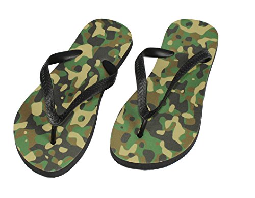 S.B.J - Sportland Flip Flops Camouflage, Tarnfarbe Schuhe/Slipper Badeschuhe Flip-Flop Badelatschen Badeschlappen Sandale Zehentrenner, Gr. 30-34 von S.B.J - Sportland