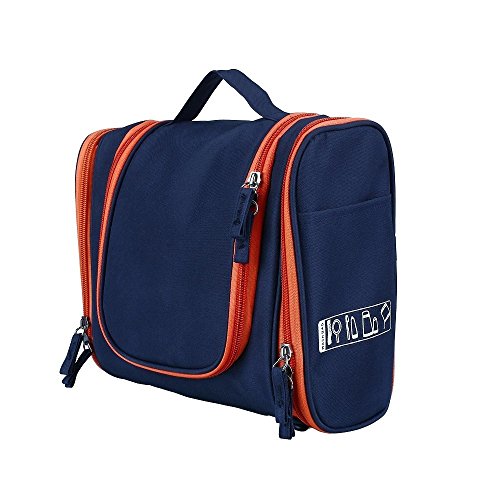 Unisex Damen Herrn Kulturtasche Kulturbeutel hängend Multifunktionale Kosmetiktasche Toilet Bag Wash Bag für Reise (Dunkel Blau) von S.D. Maket