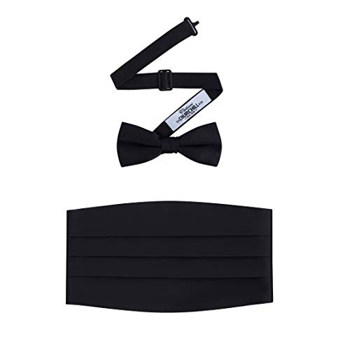 S.H. Churchill & Co. Formelles Herren-Fliegen- und Kummerbund-Set aus Satin, Schwarz, Einheitsgröße von S.H. Churchill & Co.