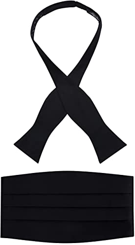 S.H. Churchill & Co. Herren Fliege und Kummerbund Set für Hochzeit, Abschlussball, formelle Veranstaltung, Schwarz, Einheitsgröße S.H. Churchill & Co. Herren Fliege und Kummerbund Set für Hochzeit, Abschlussball, formelle Veranstaltung, Schwarz, Einheitsgröße von S.H. Churchill & Co.