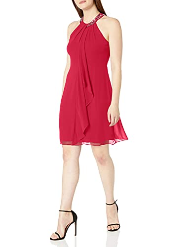 S.L. Fashions Damen Etuikleid mit Schmuckhaltern (zierlich und normal) Kleid für besondere Anlässe, Apple Red, 42 von S.L. Fashions