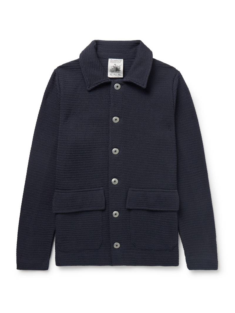 S.N.S. Herning - Radial Textured Virgin Wool Jacket - Men - Blue - XXL von S.N.S. Herning