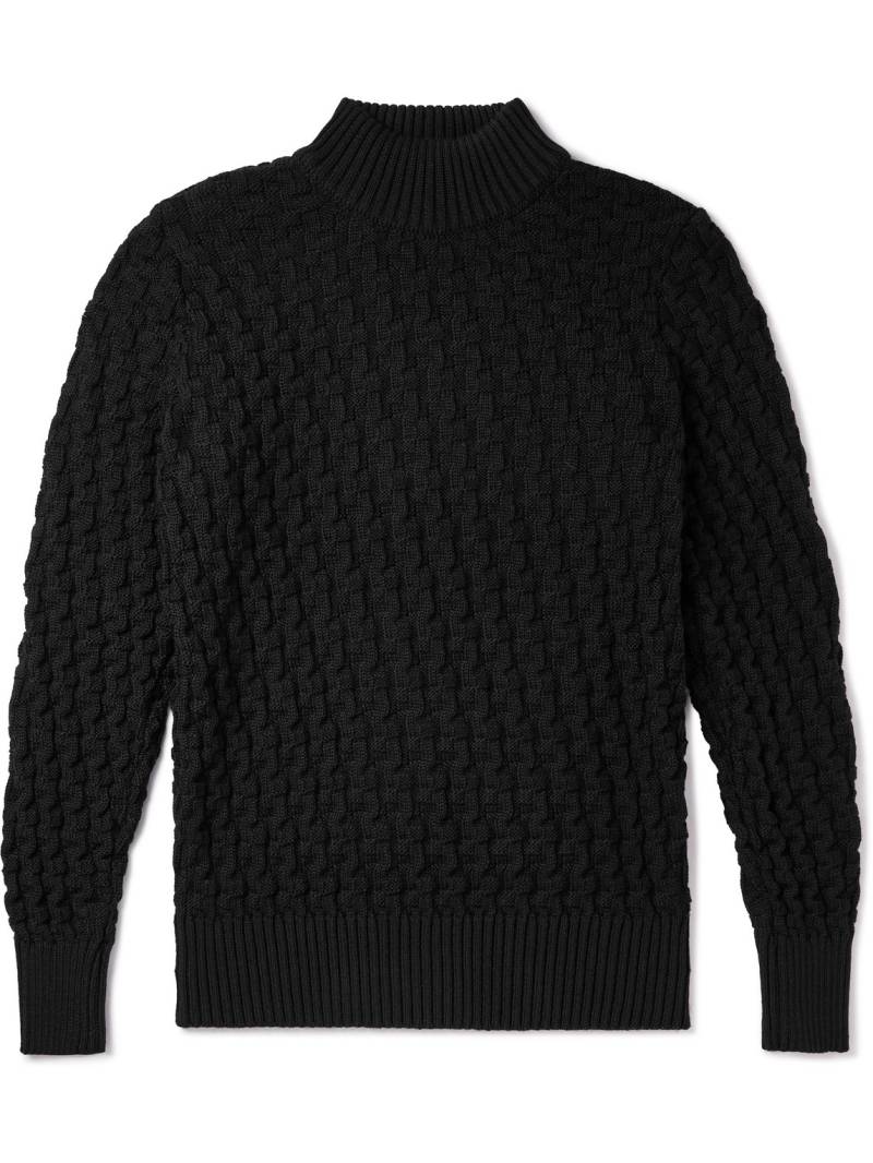 S.N.S. Herning - Stark Slim-Fit Cable-Knit Merino Wool Sweater - Men - Black - L von S.N.S. Herning