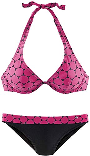 S.OLIVER BEACH Damen Bügel Bikini (Schwarz-Pink, 40D) von S.OLIVER BEACH