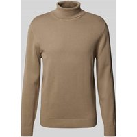 s.Oliver RED LABEL Regular Fit Rollkragenpullover aus reiner Baumwolle in Hellbraun, Größe S von s.Oliver RED LABEL
