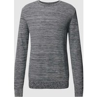 s.Oliver RED LABEL Strickpullover in melierter Optik in Rauchblau Melange, Größe XXXL von s.Oliver RED LABEL