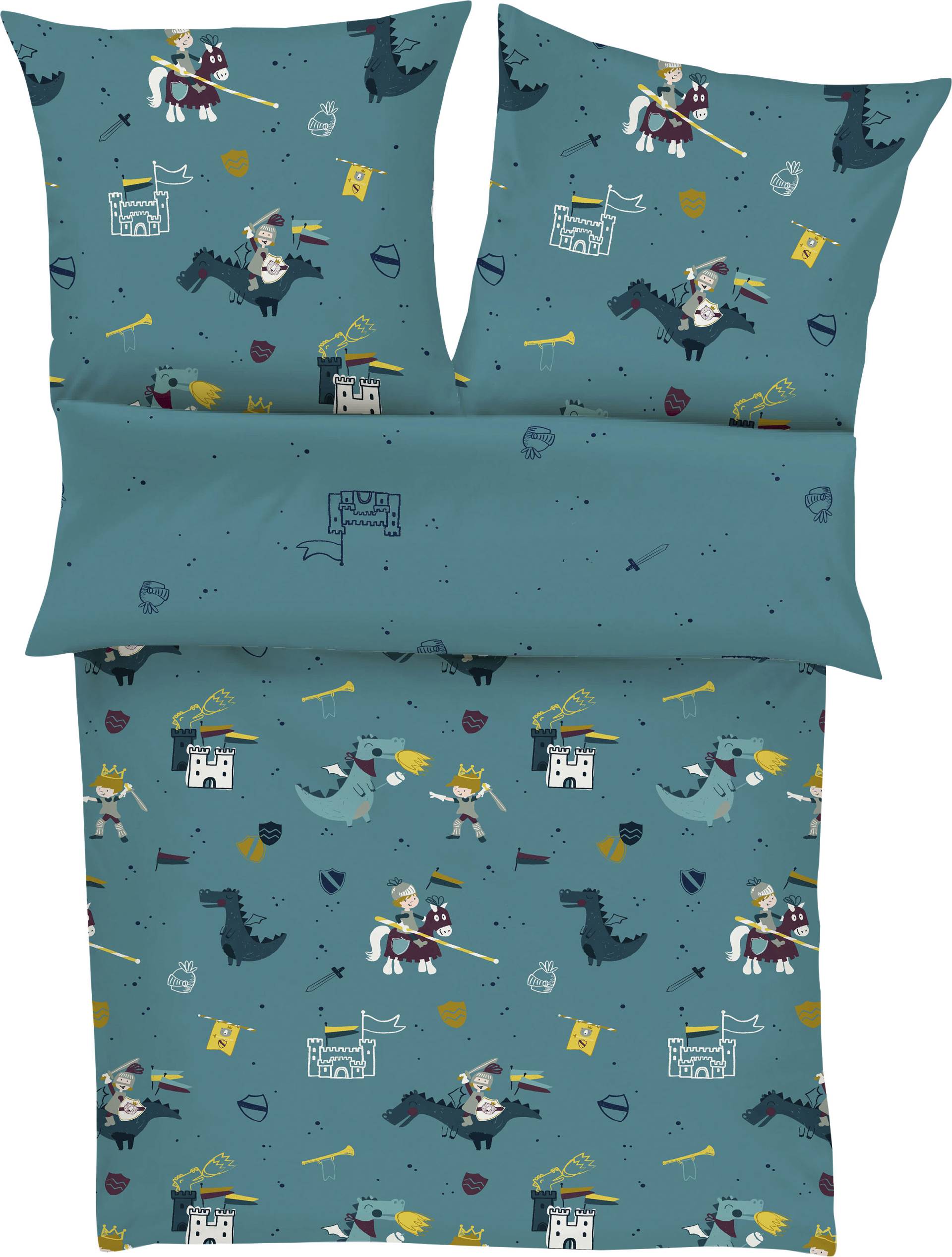 s.Oliver Junior Kinderbettwäsche "Ritter und Drache", mit Rittermotiven, 100% Baumwolle von S.Oliver Junior