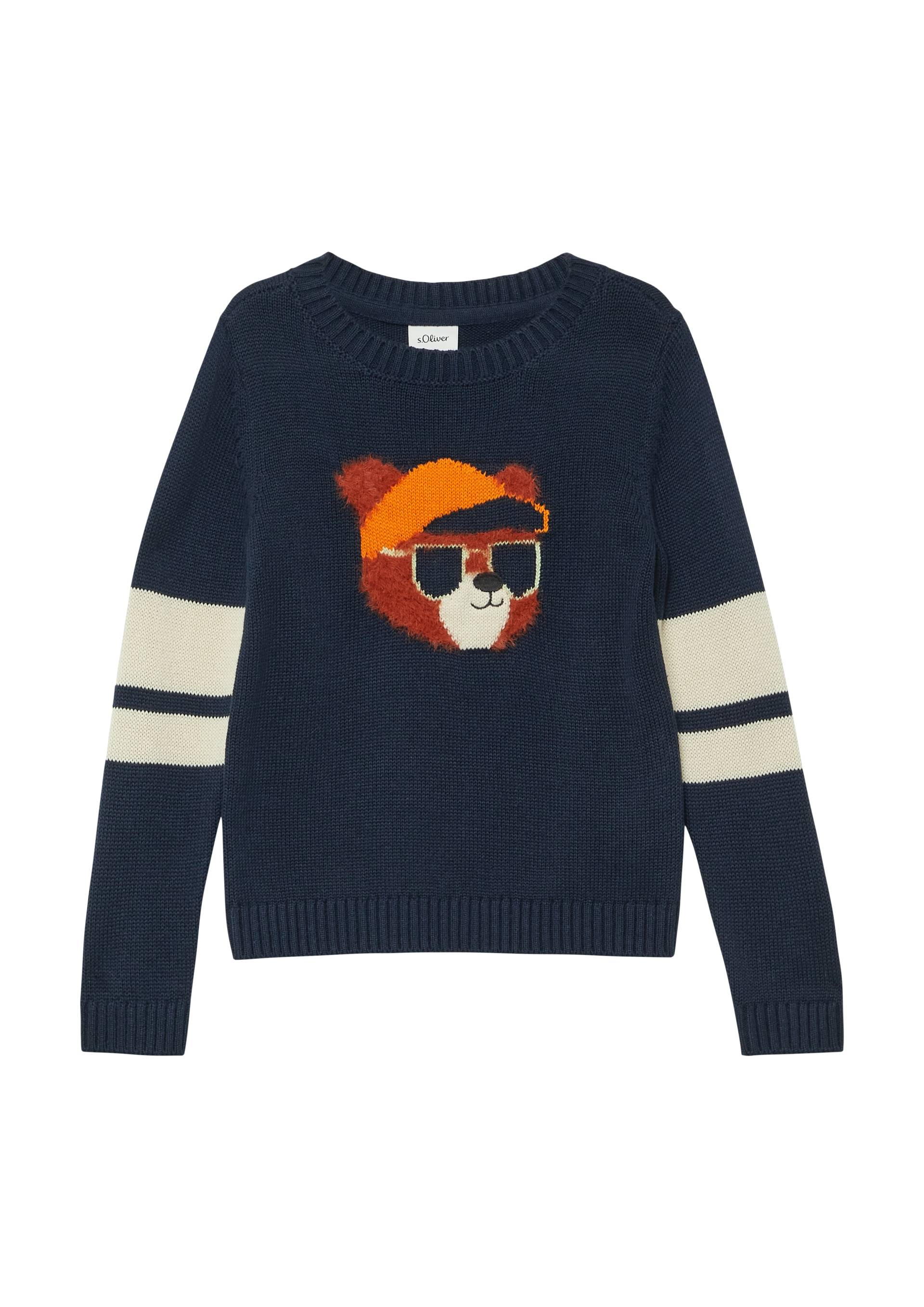 s.Oliver Junior Strickpullover mit Kontraststreifen und Plüsch-Intarsien, for boys s.Oliver Junior Strickpullover mit Kontraststreifen und Plüsch-Intarsien, for boys von S.Oliver Junior