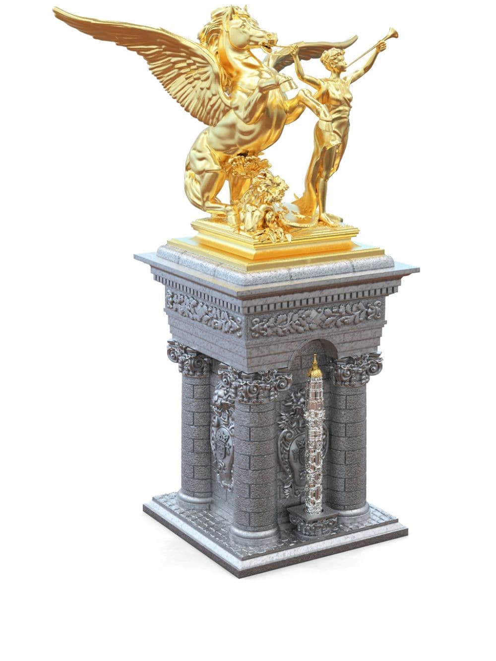 S.T. Dupont 18kt Pegasus Alexandre III Bridge Gelbgoldstatue - Grau von S.T. Dupont