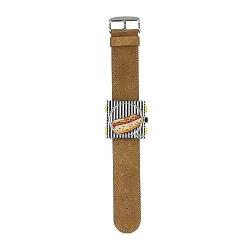 S.T.A.M.P. S. Uhr, Uhren-Set Hot Dog, Zifferblatt mit Armband, Armbanduhr, Uhrengehäuse, Wechselzifferblatt, Quarz Analog Uhr, Veganes & Nachhaltiges Uhrenarmband, Bunt, Kunststoff von S.T.A.M.P. S.