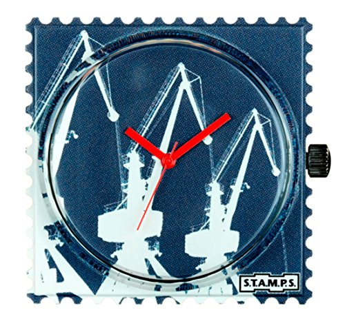 S.T.A.M.P.S. Stamps originelle Uhr Zifferblatt wasserfest - Motiv Boom Cranes - 103795 - Quarzuhrwerk mit Analoganzeige Sammeluhr von S.T.A.M.P.S.