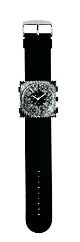 S.T.A.M.P.S. Stamps Uhr KOMPLETT - Zifferblatt Blow me Away mit Lederarmband schwarz von S.T.A.M.P.S.