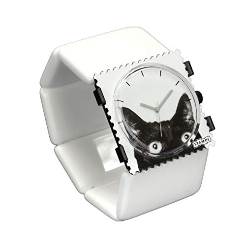 S.T.A.M.P.S. Stamps Uhr KOMPLETT - Zifferblatt Cat Woman mit Belta Weiss von S.T.A.M.P.S.