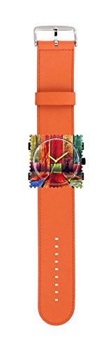 S.T.A.M.P.S. Stamps Uhr KOMPLETT - Zifferblatt Colorful Walls mit Lederarmband Classic orange von S.T.A.M.P.S.