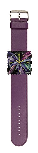 S.T.A.M.P.S. Stamps Uhr KOMPLETT - Zifferblatt Magic Blossom mit Lederarmband violett von S.T.A.M.P.S.