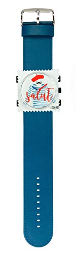 S.T.A.M.P.S. Stamps Uhr KOMPLETT - Zifferblatt Salut mit Lederarmband Classic blau von S.T.A.M.P.S.