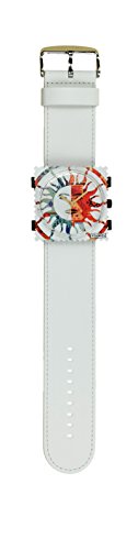 S.T.A.M.P.S. Stamps Uhr KOMPLETT - Zifferblatt Solar Eclipse mit Lederarmband weiß von S.T.A.M.P.S.