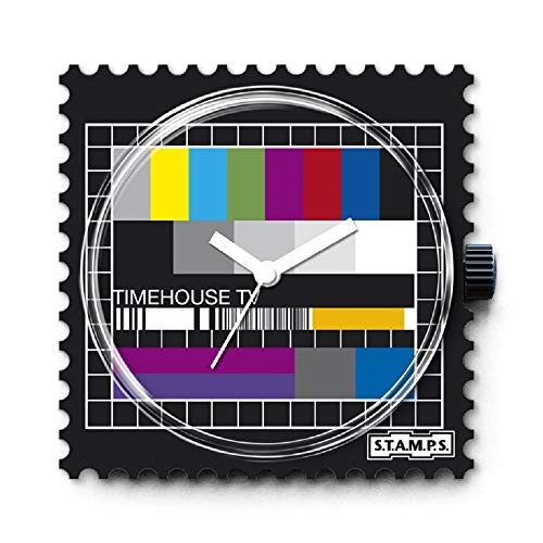 S.T.A.M.P.S. Stamps Uhr KOMPLETT - Zifferblatt Test Pattern mit Lederarmband Classic rot von S.T.A.M.P.S.