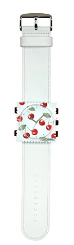 S.T.A.M.P.S. Stamps Uhr komplett - Zifferblatt Merry Cherry mit weißem Lederarmband von S.T.A.M.P.S.