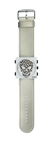 Stamps Damen Uhr komplett - Zifferblatt Skully Leo mit Lederarmband Glossy Titan von S.T.A.M.P.S.