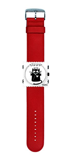 S.T.A.M.P.S. Stamps Uhr komplett - Zifferblatt Upps! 105070 auf Lederarmband Classic rot 100003 1700 von S.T.A.M.P.S.