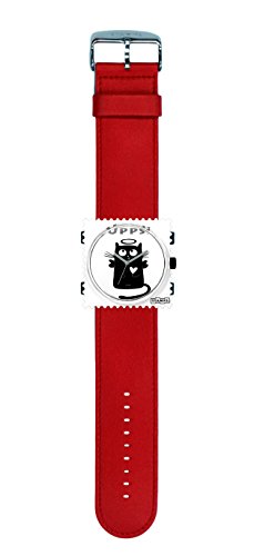 S.T.A.M.P.S. Stamps Uhr komplett - Zifferblatt Upps! 105070 auf Lederarmband Classic rot 100003 1700 von S.T.A.M.P.S.