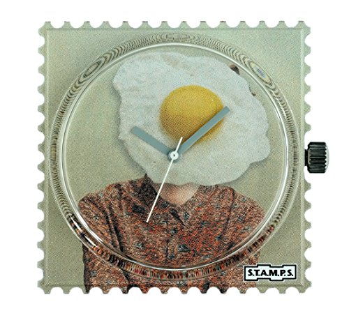 S.T.A.M.P.S. Stamps originelle Uhr Zifferblatt wasserfest - Motiv Eggface - 104659 - - Quarzuhrwerk mit Analoganzeige Sammeluhr von S.T.A.M.P.S.