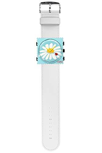 STAMPS Damen Uhr KOMPLETT - Zifferblatt Daisy mit Lederarmband weiß von S.T.A.M.P.S.