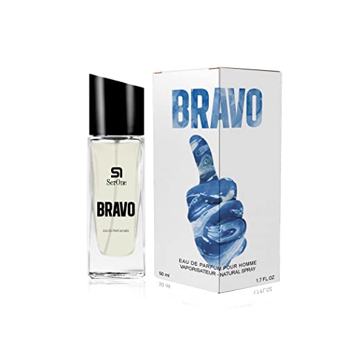 SERONE Eau de Parfum für Herren, 50 ml hochkonzentrierter Duft mit Еssenzen aus Frankreich, Parfüm für Männer (BRAVO) von S1 SER ONE