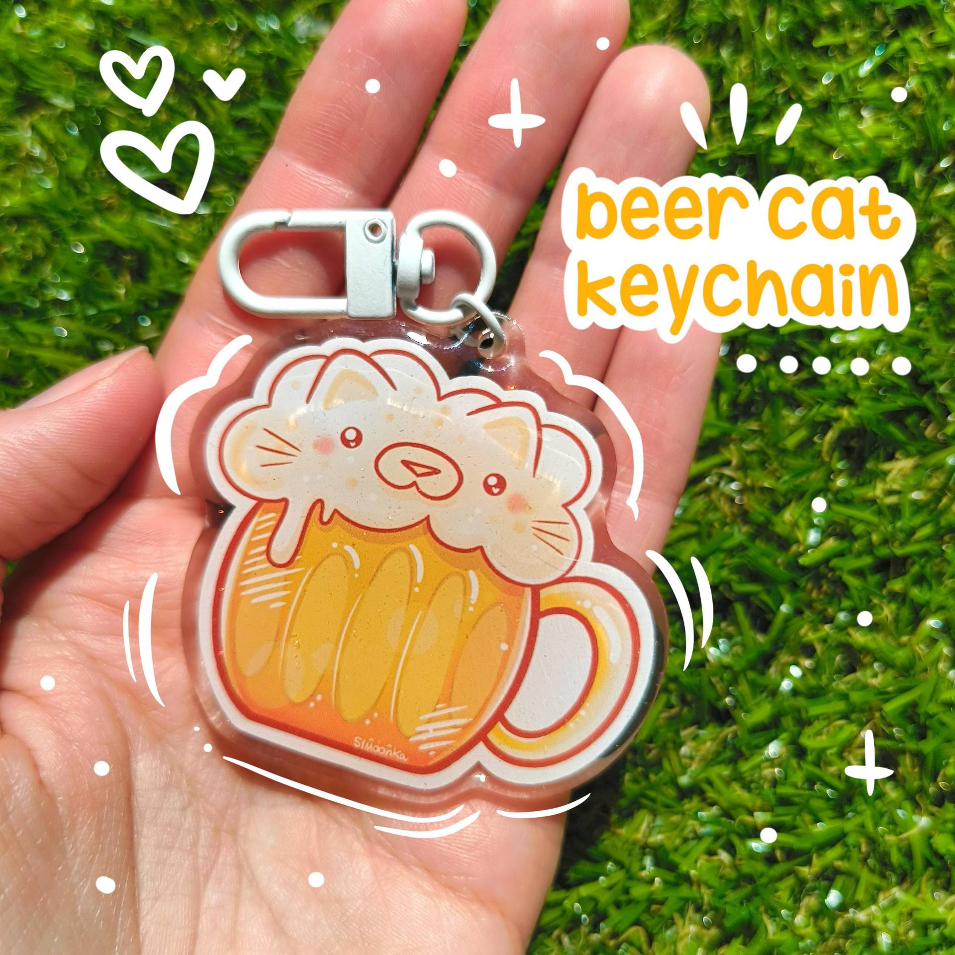 Bier Katze Acryl Schlüsselanhänger Charm Bier Katze Acryl Schlüsselanhänger Charm von S1MoonKa