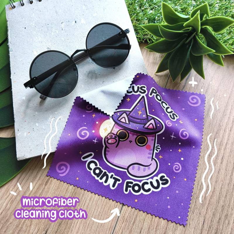 Hokus Pokus Mikrofasertuch | Süßes Katzenmuster Putztuch Süsses Katzen Accessoire Brillenreinigung Taschenaccessoire Adhäs von S1MoonKa