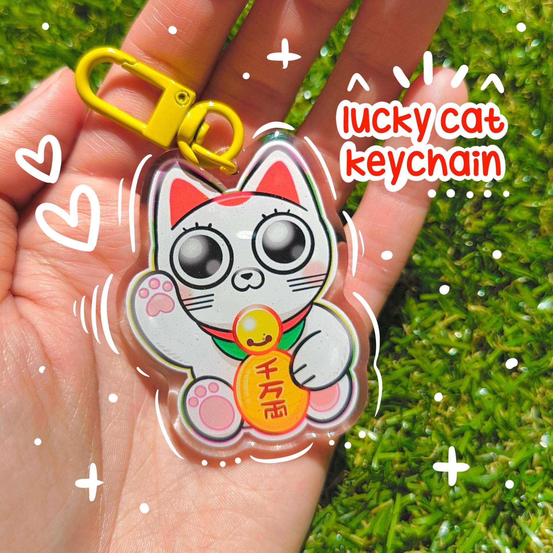 Glückskatze Acryl Schlüsselanhänger Glitzer Kawaii Maneki Neko Glückskatze Acryl Schlüsselanhänger Glitzer Kawaii Maneki Neko von S1MoonKa