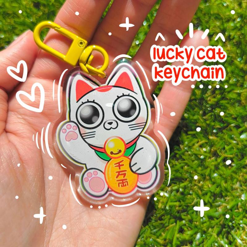 Glückskatze Acryl Schlüsselanhänger Glitzer Kawaii Maneki Neko Glückskatze Acryl Schlüsselanhänger Glitzer Kawaii Maneki Neko von S1MoonKa