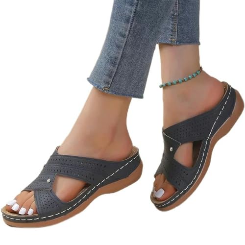 S8DOCFAF 2024 Neue Sandalen Damen Sommerschuhe Damen Elegante Sandalen mit niedrigem Absatz Sommerpantoffeln Sommerkeilsandalen Damenschuhe von S8DOCFAF