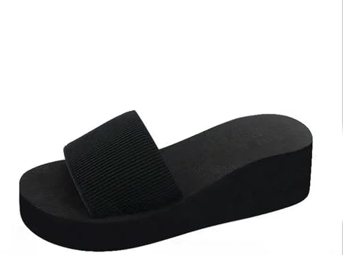 S8DOCFAF Damen neue Mode Sommer Damen dickbesohlte hochhackige Flip-Flops Strandsandalen Schleife Hausschuhe Damenschuhgröße 36-40 von S8DOCFAF