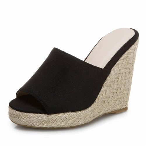 S8DOCFAF Dickbesohlte Damen Hausschuhe Keilabsatz High Heels Pantoletten Sommersandalen Offene Zehen High Heels Keilabsatz Damen Große Größe-Schwarz-41 S8DOCFAF Dickbesohlte Damen Hausschuhe Keilabsatz High Heels Pantoletten Sommersandalen Offene Zehen High Heels Keilabsatz Damen Große Größe-Schwarz-41 von S8DOCFAF