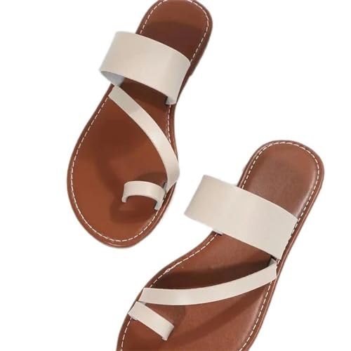 S8DOCFAF Einfache Sandalen für Damen, neue Mode, flache Sandalen, Sommer, Outdoor, Strand, Urlaub, Freizeit, 2024, neue Damenschuhe von S8DOCFAF