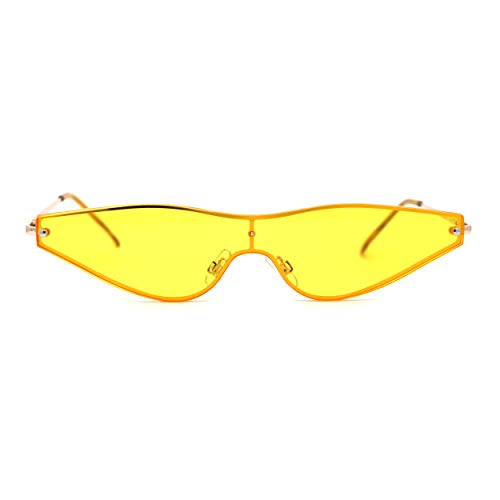 80er Jahre Funky Triangle Narrow Shield Retro Sonnenbrille, goldgelb, 5 7/8" (149mm) x 1 5/16" (33mm) von SA106
