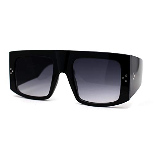 Retro Flat Top Einzigartige Dicke Tempel Mobster Sonnenbrille Black Smoke von SA106