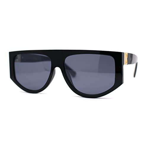 SA106 Hard OG Flat Top Mafia Luxus Kunststoff Designer Sonnenbrille, Schwarz, 5 13/16" (147mm) x 2" (50mm) von SA106
