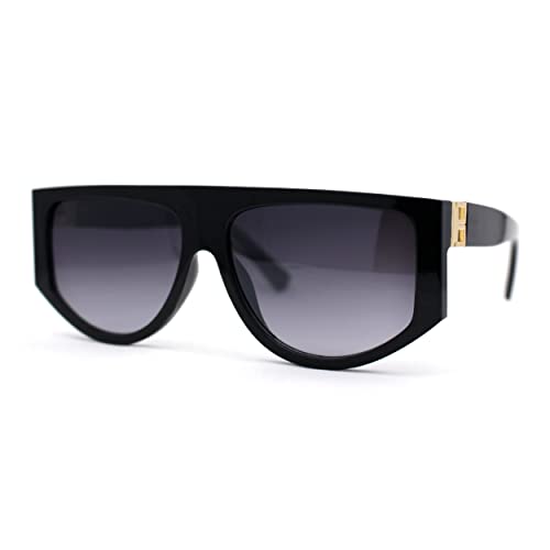 SA106 Hard OG Flat Top Mafia Luxus Kunststoff Designer Sonnenbrille, Schwarz (Black / Smoke), 5 13/16" (147mm) x 2" (50mm) von SA106