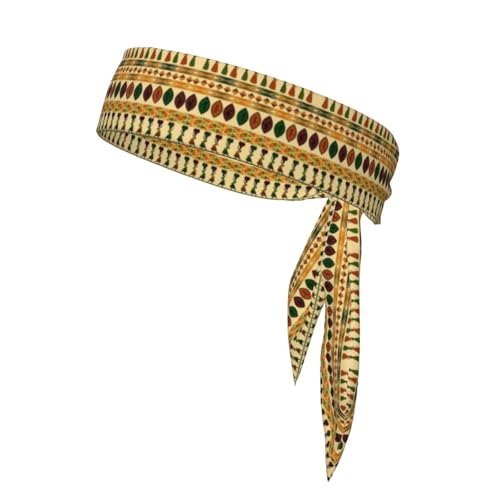 Bohemia Style Traditional African Pattern Print Multifunctional Sports Head Tie Sweat Wicking Headband Uni Tennis Basketball von SAAKE