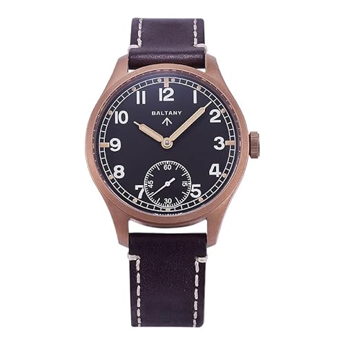 Baltany Dirty Dozen ST3620 Bronze Handaufzug Herren Uhren Manuelles mechanisches Uhrwerk 50M Wasserdicht Taucheruhr, farbe 1, Retro von SAAKO