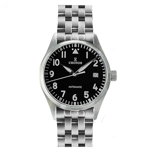 Pilot Flieger Automatische mechanische Herrenuhr 39 mm PT5000 Edelstahl Saphirglas Armbanduhren, V 2, modisch von SAAKO
